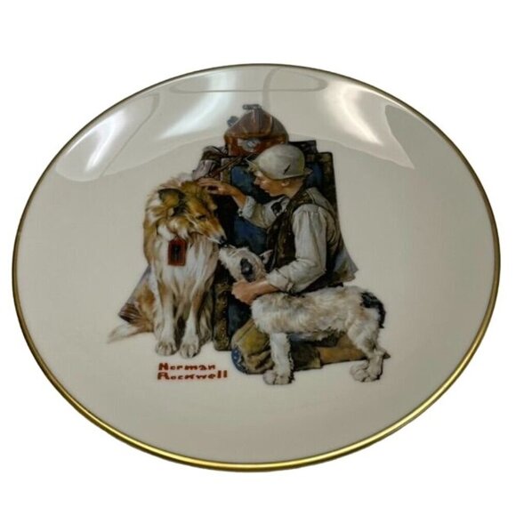 1981 Norman Rockwell Gorham Plate Making Friends Saturday Evening Post Classics - Picture 4 of 5